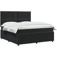 vidaXL : Base de cama con somier y colchón LED, color negro, 140 x 190 cm, tapizada en terciopelo