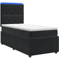 Syfax Cama con somier y colchón LED, color , 80 x 200 cm, tapizada en terciopelo