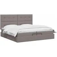 vidaXL : Banco-cama con colchón y luces LED, color taupe, 200 x 200 cm, tapizado en tela