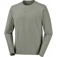 Salomon - Ropa de senderismo - Trackline LS Tee M Castor Gray de Lana - Talla S - Gris