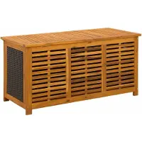 vidaXL Caja de almacenamiento para jardín, 185 litros, madera maciza de acacia, 113 x 50 x 56 cm, color