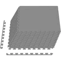 vidaXL Alfombrilla protectora para piscinas, 12 unidades, gris, 4,32 m², espuma de EVA