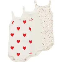 Petit Bateau Pijama entero/body rojo fuego / blanco
