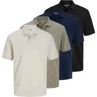 Jack & Jones Camiseta 'JJKAne' ecru / marino / caqui / negro