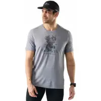 Smartwool - Moose Mode Active Short Sleeve Graphic Tee - Camiseta de merino size L, gris
