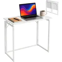 Relaxdays , escritorio, dimensiones (alto x ancho x profundidad): 74 x 80 x 40 cm, plegable, que ahorra espacio, mesa de trabajo, escritorio para oficina en casa, color blanco