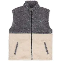 Billabong - Tombstone Vest - Chaleco de forro polar size S, beige/gris
