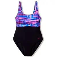 Speedo - Women's Print Contour Eclipse One Piece - Traje de baño size 36, negro