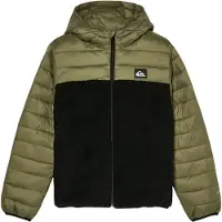 Quiksilver - Marcas - Scaly Reversible Youth Insulator Jacket Grape Leaf de Nylon - Talla Infantil 12 años - Caqui