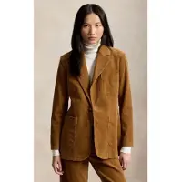 Ralph Lauren para mujer. 211B17221002 Blazer de pana de botonadura sencilla beige (40), Casual, Algodón, outlet 2026.