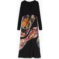 Desigual , Vestido Estampado Midi M. C. Lacroix, Mujer, Negro, M