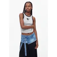Desigual Top gris claro / negro