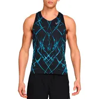 Nike Running - Ropa para trail running - M Dri-Fit ADV Aeroswift Singlet Aop Black White - Talla L - Negro