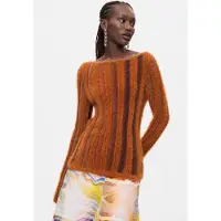 Desigual , Jersey Canalé pelo, Mujer, MarróN, M