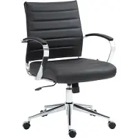 BellaFurn Silla de oficina ergonómica, silla de escritorio: confort ajustable, estructura con acabado cromado. Material: cuero genuino. Color: