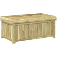 vidaXL Caja para cojines de exterior, fabricada con madera de pino tratada, 104 x 60 x 47 cm