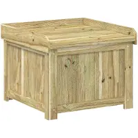 vidaXL Caja para cojines de jardín, fabricada con madera de pino tratada, 58,5 x 60 x 47 cm