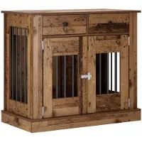 vidaXL : Mueble para jaula de perro, madera reciclada, 90 x 47,5 x 80 cm, material de madera