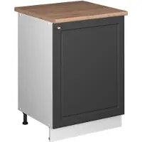 Vicco Mueble bajo de cocina Fame-Line Antracita-Oro Landhaus/Blanco 60 cm 1 puerta con encimera, Model 65113