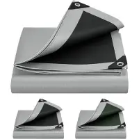 BellaFurn Lona impermeable con ojales, 280 g/m², color gris-, dimensiones 3x5 metros