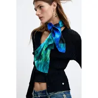 Desigual Pañuelo 'Lacroix' azul cobalto / azul oscuro / negro