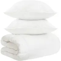 vidaXL Juego de sábanas de 3 piezas, color blanco, fibra de bambú