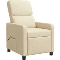 vidaXL Sillón de masaje relax de color crema, fabricado en poliéster, marca