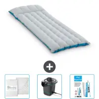 Intex Colchoneta de camping – para 1 persona – 67 x 184 x 17 cm – Azul – Incluye sábana bajera, bomba y kit de reparación