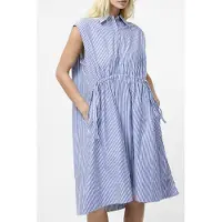 French Connection Rhodes Stripe S/less Dress Linen White/marine Talla: L | Blusón Outlet | Mujer | Blanco