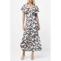 French Connection Ellie Cap Slv Tea Dress Graphite Multi Graphite Multi Talla: 10 | Vestidos Midi Outlet | Mujer