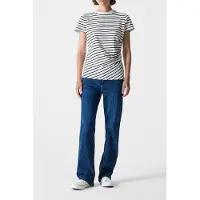 French Connection Rallie Rouched Side Tee Linen White/black St Linen White/bla Talla: XL | Camisetas de Seda Outlet | Mujer | Blanco