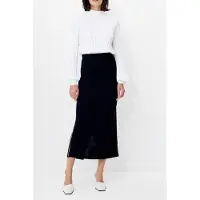 French Connection Ottie Midi Back Slit Skirt Navy Winter White Talla: XS | Faldas Midi Outlet | Mujer | Azul