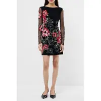 French Connection Astrida Darcy Crepe Dress Black Floral Multi Talla: 10 | Vestidos Maxi Outlet | Mujer | Negro