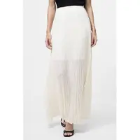 French Connection Saylor Pleated Overlay Skirt Porcelain Cream Porcelain Cream Talla: 14 | Faldas Maxi Outlet | Mujer | Blanco