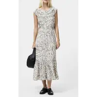French Connection Josie Delphine Midi Dress Porcelain Cream/blac Talla: 10 | Blusón Outlet | Mujer | Blanco