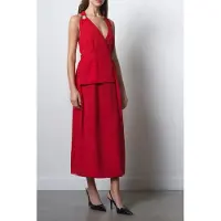 French Connection Vinnie Eden Tailored Dress Lipstick Red Talla: 10 | Vestidos Midi Outlet | Mujer | Rojo