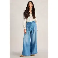 White Stuff Sasha Wide Leg Jean Light Denim Talla: 20 LONG | Pantalones Outlet | Mujer | Azul