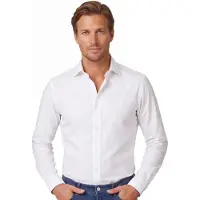Ralph Lauren para hombre. 712827064002 Camisa de popelina Slim Fit blanco (44.5), Casual, Algodón, Clásico, Manga larga, Polo Ralph Lau