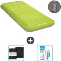 Intex Colchoneta de camping - Para 1 persona - 76 x 191 x 17 cm - Verde - Incluye bomba - Sábana bajera y kit de reparación