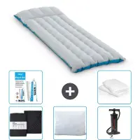 Intex Colchoneta de camping – para 1 persona – 67 x 184 x 17 cm – Azul – Incluye: sábana bajera, cojín, bomba y kit de reparación, además de protector para el cojín