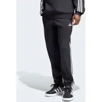 Adidas Pantalón 'Essentials 3-Stripes Fleece Tapered Cuffed' negro / blanco