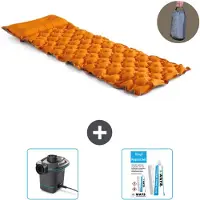 Intex Colchoneta de camping – para 1 persona – 71 x 191 x 11 cm – Naranja – Incluye bomba y kit de reparación