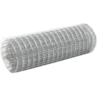 vidaXL Valla de alambre galvanizado, acero, 10 x 0,5 m, color plateado