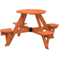 vidaXL Mesa de picnic para 4 niños de , con orificio para sombrilla, de madera maciza de abeto