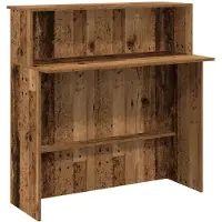 vidaXL Mostrador de recepción, estilo madera envejecida, 100 x 50 x 103,5 cm, material de madera