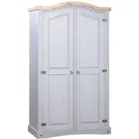 vidaXL Armario estilo México, madera de pino, 2 puertas, color gris ()
