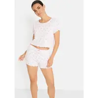 LASCANA Pijama de pantalón corto blanco