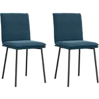vidaXL : 2 sillas de comedor, color azul, tapizadas en terciopelo