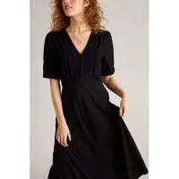 White Stuff Megan Broderie Jersey Dress Pure Black Talla: 8 PETITE | Vestidos Midi Outlet | Mujer | Negro