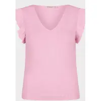Esqualo Top V-neck Ruffle Slve Pastel Pink Talla: S | Blusas Outlet | Mujer | Rosa
